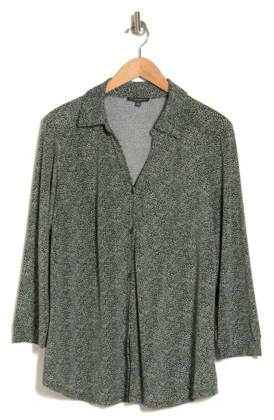 Adrianna Papell Geometric Shirt Jacket In Gray