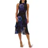 Adrianna Papell Women's Halter Glitter Midi Dress In Multi
