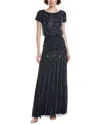 Adrianna Papell Beaded Blouson Gown In Black