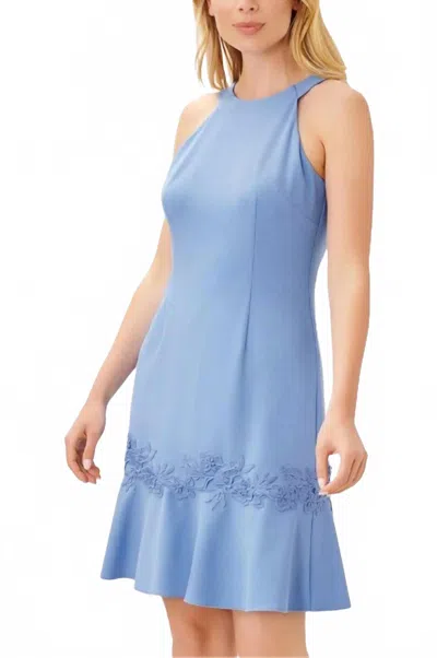 Adrianna Papell Ap1d104682 Short Fitted Lace Cocktail Dress In Blue