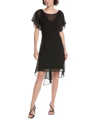 Adrianna Papell High-low Solid Midi In Black