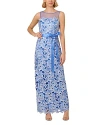 Adrianna Papell Tonal Lace Column Gown In Pericruise