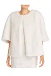 Adrianna Papell Immediate Apparel Ap1e203208 Cape Sleeve Faux Fur Jacket In White