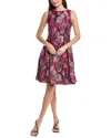 Adrianna Papell Jacquard Envelope Short Dress In Pink