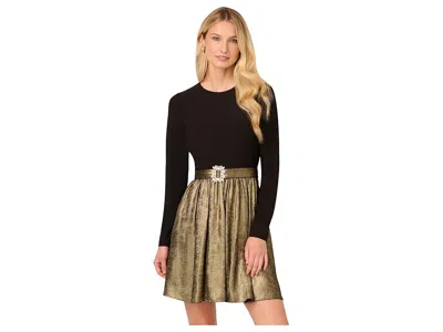 Adrianna Papell Jersey Metallic Short Dress In Multi