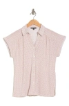 Adrianna Papell Knit Button-up Top In Ivory Kylie Chain