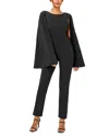 ADRIANNA PAPELL KNIT CREPE CAPE JUMPSUIT