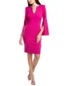 Adrianna Papell Knit Crepe Jewel Short Dress In Pink