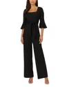 Adrianna Papell Women's Tie-front Bell-sleeve Jumpsuit In Black