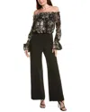 Adrianna Papell Lace & Crepe Jumpsuit In Multi