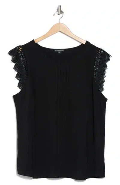 Adrianna Papell Lace Cap Sleeve Textured Top