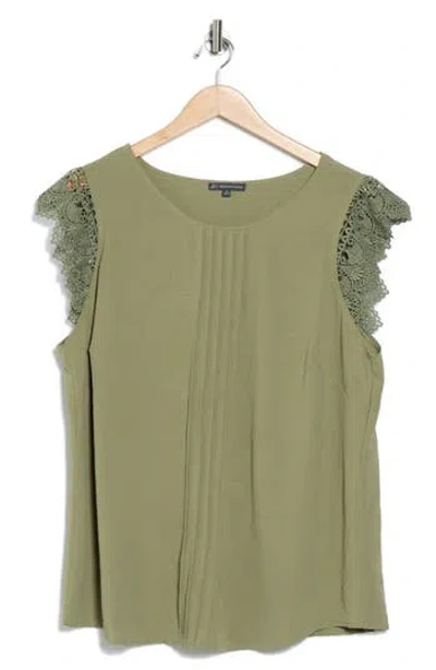 Adrianna Papell Lace Cap Sleeve Textured Top