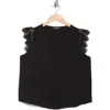 Adrianna Papell Lace Flutter Sleeve Top