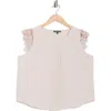 Adrianna Papell Lace Flutter Sleeve Top