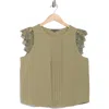 Adrianna Papell Lace Flutter Sleeve Top