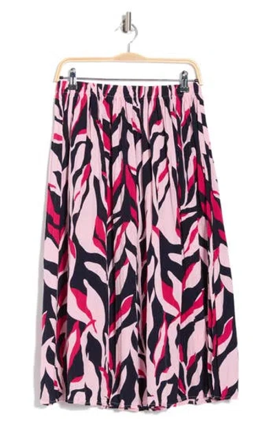 Adrianna Papell Leaf Print A-line Midi Skirt