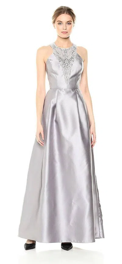 Adrianna Papell Long Formal Halter Prom Dress Ap1e203176 In Silver