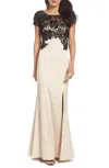 Adrianna Papell Long Formal Lace Dress Ap1e201377 In Neutral