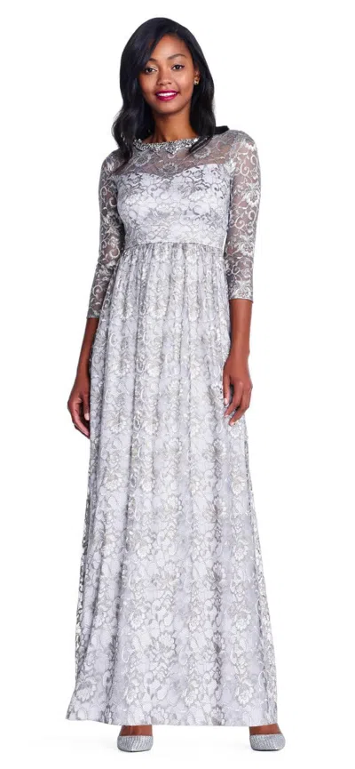 Adrianna Papell Long Formal Party Dress Ap1e203486 In Silver