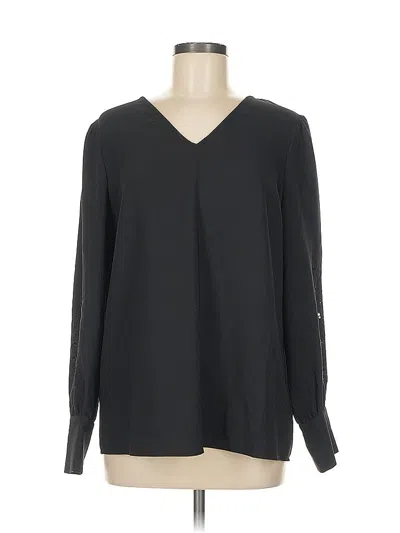 Pre-owned Adrianna Papell Long Sleeve Blouse In Black