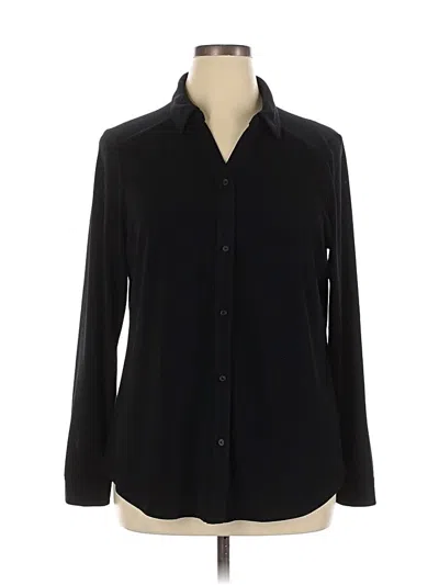 Pre-owned Adrianna Papell Long Sleeve Blouse In Black