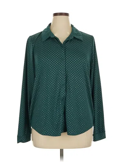 Pre-owned Adrianna Papell Long Sleeve Blouse In Blue