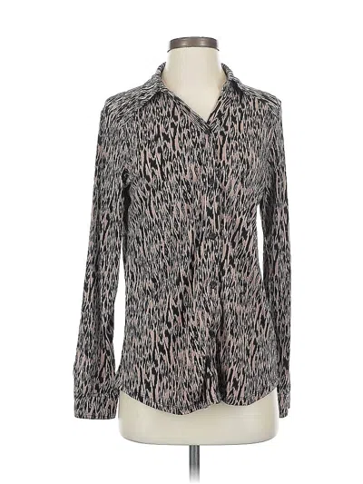Pre-owned Adrianna Papell Long Sleeve Blouse In Brown