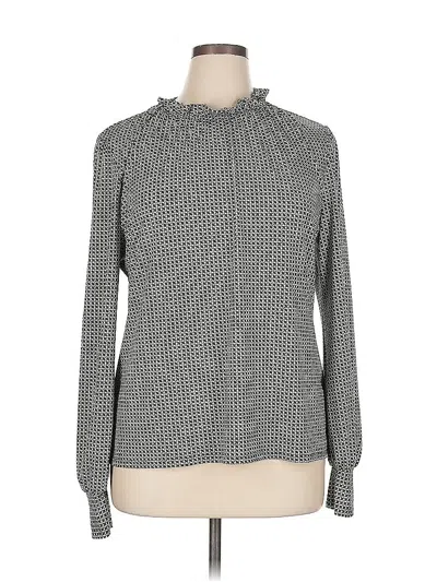 Pre-owned Adrianna Papell Long Sleeve Blouse In Gray