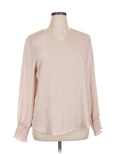 Pre-owned Adrianna Papell Long Sleeve Blouse In Pink