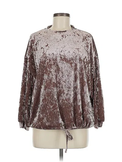 Pre-owned Adrianna Papell Long Sleeve Blouse In Silver
