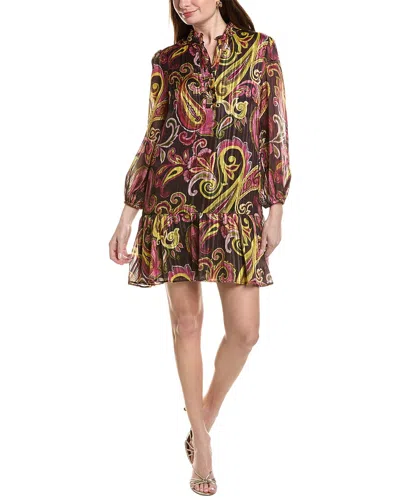 Adrianna Papell Long Sleeve Mini Dress In Multi