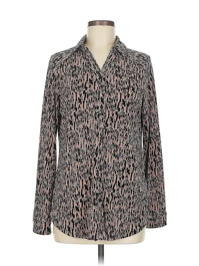 Adrianna Papell Long Sleeve Polo Shirt In Multi