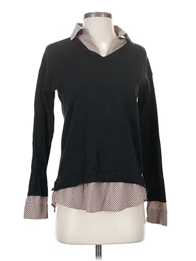 Pre-owned Adrianna Papell Long Sleeve Top Black Cowl Neck Tops