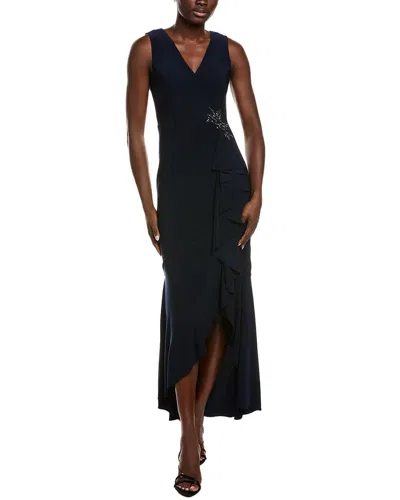 Adrianna Papell Mermaid Maxi Dress In Blue