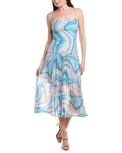 Adrianna Papell Mesh Midi Dress In Multi