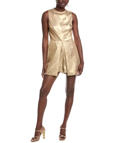 Adrianna Papell Metallic Romper In Gold