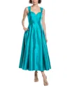 Adrianna Papell Mikado Ankle Dress In Blue