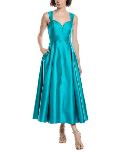 Adrianna Papell Mikado Ankle Dress In Blue