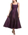 Adrianna Papell Mikado Ankle Dress In Purple