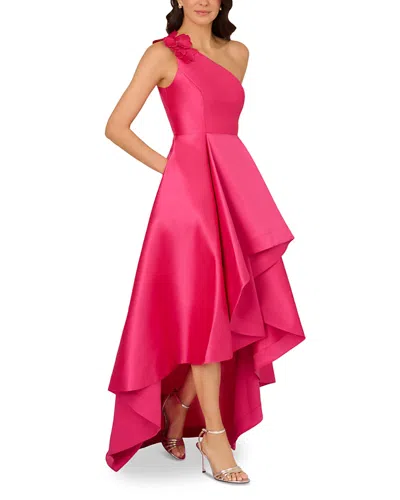 Adrianna Papell Mikado High Low Gown In Pink