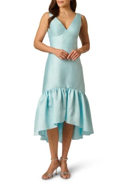 Adrianna Papell Mikado High-low Cocktail Dress In Green