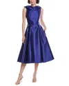 Adrianna Papell Mikado Midi Dress In Blue