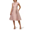 Adrianna Papell Embellished Keyhole Mikado Cocktail Dress In Multi