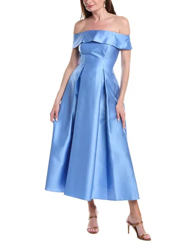 Adrianna Papell Off The Shoulder Mikado Gown In Bluebell