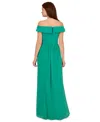 ADRIANNA PAPELL OFF-THE-SHOULDER CHIFFON GOWN