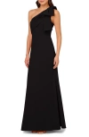 Adrianna Papell One-shoulder Gown In Black