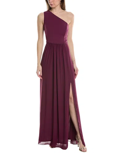 Adrianna Papell One-shoulder Gown In Purple