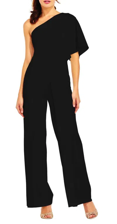 Adrianna Papell One Shoulder Pant Jumpsuit In Black