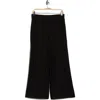 Adrianna Papell Ottoman Rib Wide Leg Crop Pants In Black