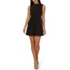 Adrianna Papell Preplum Romper Womens Solid Polyester Romper In Black